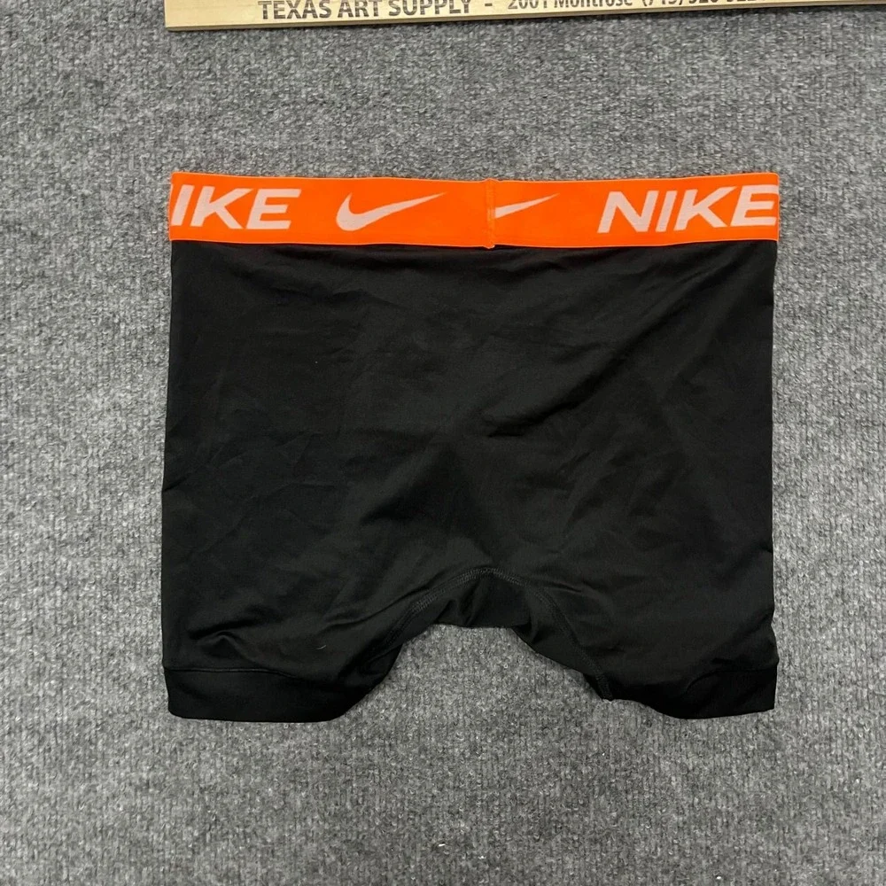 Nike Compression Boxer Briefs Mens Size M Black Orange Dri-Fit Athletic Stretch